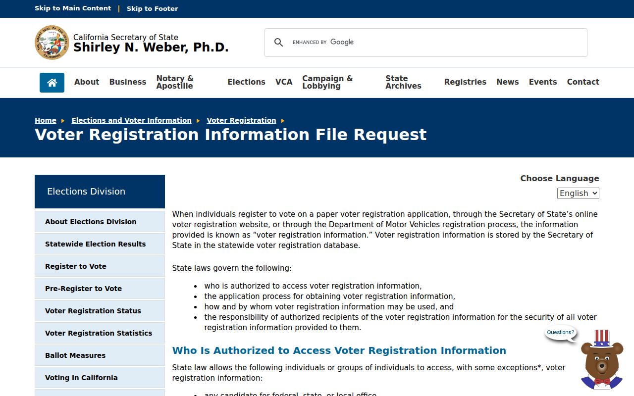 Merced residents directory voter information request