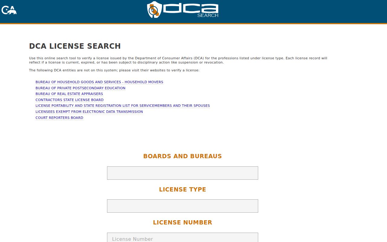 Merced resident lookup professional license search